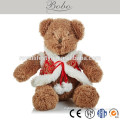 Original designed brown plush teddy bear toy in China Tang suit